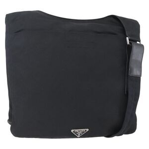 Prada Zip Messenger Quilted Tessuto Black Nylon Shoulder Bag Bag